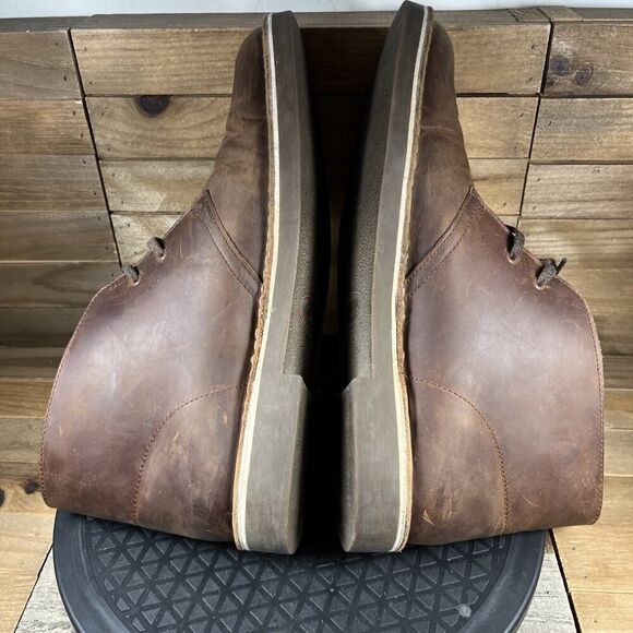 Clarks Men's Size 11 Bushacre 2 Chukka Boot Brown Leather Shoes Lace Up - Picture 5 of 10